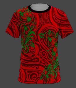 T-shirt tricoté motif tatouage polynésien, imprimé tribal, design Tapa Maori Samoan, respirant, écologique, style insulaire printemps-été - Product Image 5