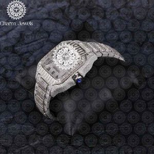 Montre de luxe Charm Jewels en acier inoxydable 40 mm avec cristal saphir, mouvement mécanique analogique, mode masculine, bouton poussoir caché - Product Image 2