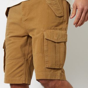 Custom Personalized 100% Cotton Cargo Shorts for Men Summer Casual Multi-Pocket <b>Elastic</b> Cargo Shorts Solid Pattern OEM Serviced - Product Image 1