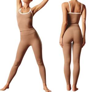 Conjunto de Yoga de 2 Piezas para Mujer al por Mayor Personalizado, Top Deportivo y Leggings para Gimnasio, Entrenamiento, Pilates, Ropa Deportiva - Product Image 5