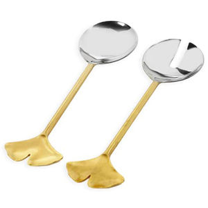 Nouvel ensemble de couverts au design classique avec manche en forme de branche d'arbre, en acier miroir plaqué or - Product Image 5