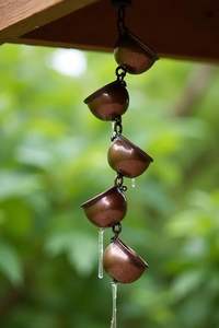 Cadena de lluvia de hierro de estilo rústico para la gestión del agua de lluvia, decoración del hogar, jardín, paisaje y exteriores. - Product Image 6