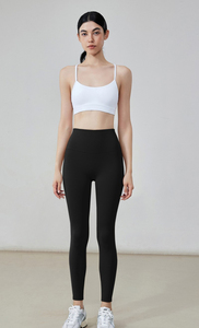Full Length High Waist Solid Purple Yoga With <b>Pockets</b> Seamless Elastic Waist Four-Way Stretch Yoga <b>Leggings</b> By Run Apparel - Product Image 5