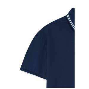 Camiseta Polo Azul Marino para Hombre, Algodón y Poliéster, Manga Corta, Logotipo Personalizado OEM, Camiseta Polo Casual de Golf al por Mayor - Product Image 2