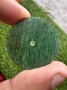 Disco de Reloj de Ágata Verde con Inclusiones Dendríticas de Ágata Musgosa, 1mm de Grosor, Redondo Suelto - Product Image 2