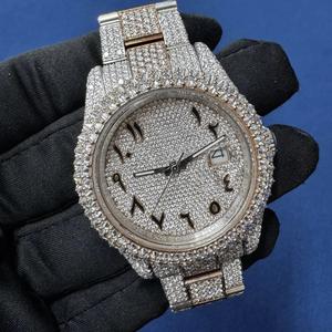 High Quality Moissanite Diamond Stainless Steel Case Mechanical Movement <b>Men's</b> <b>Wrist</b> Band Luxury <b>Men</b> <b>Watch</b> - Product Image 3