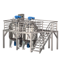 Cuve de mélange en acier inoxydable avec homogénéisateur pour machine d'émulsification de crème cosmétique de 100 à 5000 L pour shampoing et lotion
