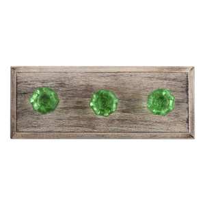 ตะขอแขวนผนังไม้ทำมือและกระจกสีเขียว – ตะขอแขวนเสื้อโค้ทและผ้าขนหนูแบบตกแต่งสำหรับตกแต่งบ้าน - Product Image 1