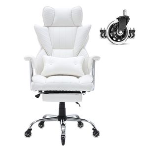Sedia da Ufficio Girevole in Pelle PU Resistente con Poggiapiedi per Persone Alte e Robuste - Product Image 1