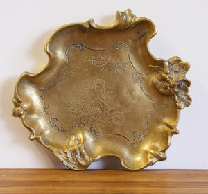 Factory OEM Custom <b>Large</b> Rough Cast Aluminum Bowl Decorative Golden Metal Centerpiece Bowl for Living Room Coffee Table Decor - Product Image 1