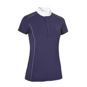 T-shirt de base équestre personnalisé de haute qualité pour femme, à manches courtes, avec logo brodé, en Spandex/Polyester, pour l'équitation - Product Image 2