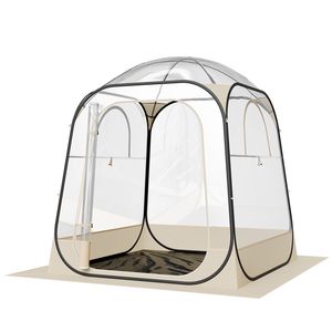 Tenda Sportiva Pop-up Trasparente 63x63 Pollici per 2-4 Persone, Impermeabile, con Tappetino e Copertura Superiore, Strato Singolo, Igloo da Giardino - Product Image 1