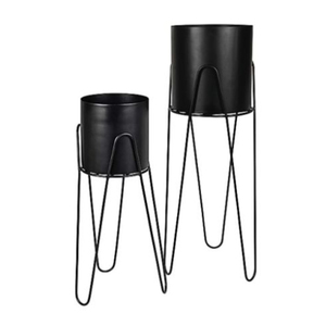 Copper Bowl Planter with <b>Black</b> Metal <b>Stand</b> Minimalist Geometric <b>Pot</b> Interior Styling & Accent Decor Elevating Empty Corners - Product Image 5