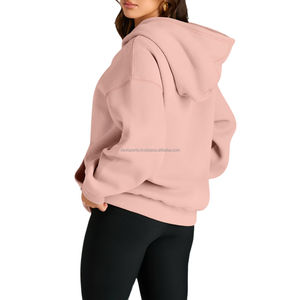 Sweats à capuche surdimensionnés de qualité supérieure pour femmes, décontractés, à épaules tombantes, pour la saison hivernale, avec logo personnalisé, sweats à capuche élégants pour femmes - Product Image 4