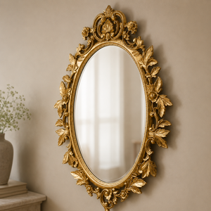 Antique <b>Gold</b> Oval Wall <b>Mirror</b> Ornate Baroque Frame Decorative Vintage <b>Mirror</b> for Bedroom Living Room Home Decor - Product Image 3