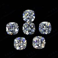 Moissanite en vrac taille coussin, couleur D, VVS1, cultivée en laboratoire, avec jeu de couleurs/effet de feu et certifiée par une tierce partie, pour la vente en gros