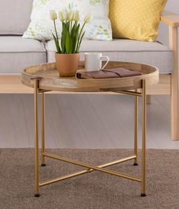 Modern Wooden <b>Console</b> <b>Table</b> with <b>Gold</b> Matel Legs Scandinavian Design Living Room Furniture Stable Accent Piece - Product Image 2