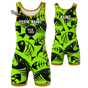 Combinaison de lutte personnalisée pour jeunes, une pièce, à compression, séchage rapide, haute extensibilité, pour hommes - Product Image 1