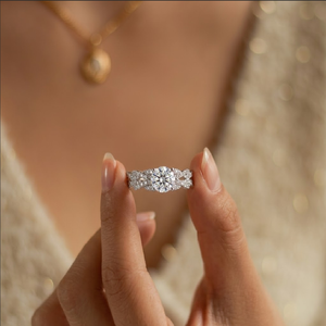 HongKong Good Quality Twist Design Prong Setting 18k White Gold Real Diamond Fine Jewelry Semi Mount Engagement Rings for Women - Product Image 4