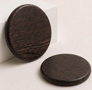 Single Wooden <b>Coaster</b> Natural Solid Wood Heat Resistant Eco-Friendly Modern Minimalist Style for <b>Drinks</b> - Product Image 1
