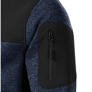 Veste polaire pour homme, bleu et noir, col montant, fermeture éclair, coupe décontractée, coupe-vent, automne, coupe régulière - Product Image 2