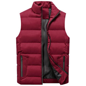 Zipro Industries <b>Men's</b> <b>Black</b> Stand Collar Puffer <b>Vest</b> Zipper Closure Windproof Casual Winter Solid Color Thick Polyester Shell - Product Image 6