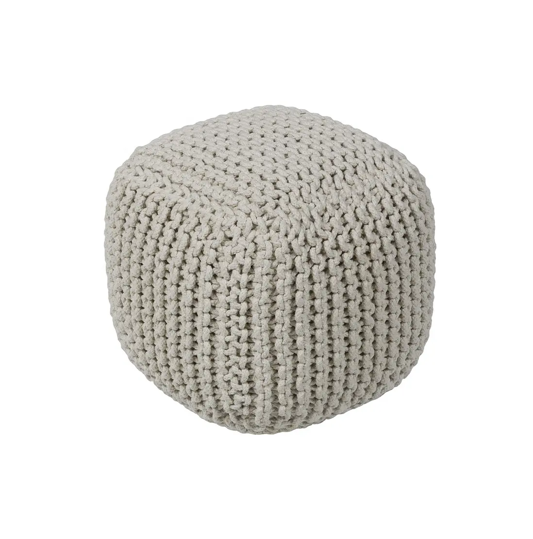 Handmade Square White sitting Pouf cover Customized design macrame pouf cover for home and hotel from India