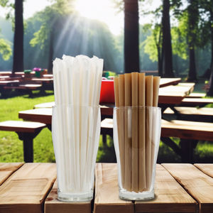 Pajitas de Chlorella sin plástico compostables 100% ecológicas 12x210mm para fiestas - Product Image 3