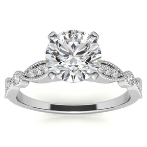 Round Cut Moissanite Solitaire Engagement Wedding <b>Ring</b> 925 Sterling Silver Gold Plated Luxury <b>Dainty</b> Certified Promise <b>Ring</b> - Product Image 1