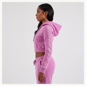 <b>Y2K</b> Streetwear Women's Full Zip Hoodie XS Cotton Fleece French Terry <b>Vintage</b> Floral Graphic Breathable Silk Screen Printed - Product Image 3
