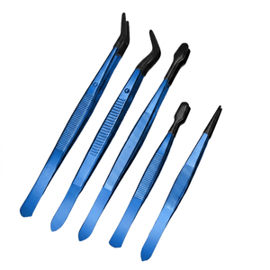 Pinzas Profesionales Multiusos de Acero Inoxidable Color Púrpura con Puntas de Silicona, Ideales para Colección de Monedas, Vidrio y Sellos - Product Image 4