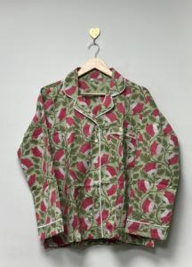 Conjunto de Pijama de Algodón para Mujer con Estampado Floral de Verano, Hecho a Mano, Ecológico, de Secado Rápido y Cómodo, con Bolsa a Juego - Product Image 3
