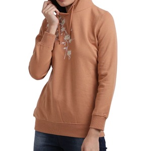 Sudadera Oversize de Algodón Orgánico para Mujer 2024, Cuello Redondo, Color Sólido, con Bordado, Ecológica, Marca Privada - Product Image 3