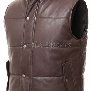 เสื้อกั๊กหนังแกะผู้ชายแฟชั่นใหม่สำหรับฤดูหนาว เสื้อหนังแท้ อุ่นสบาย ไซส์ใหญ่ รับสั่งทำ OEM - Product Image 3