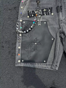 Pantalones Cortos de Mezclilla Holgados para Hombre, Estilo Urbano, Personalizados, Vintage, Desgastados - Product Image 2