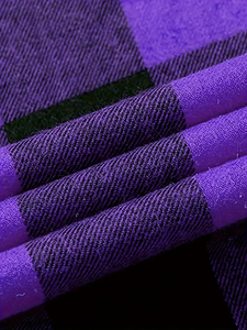 Chemises en flanelle à carreaux à manches longues pour hommes, col classique, boutonnées avec poches à rabat, violet, noir, rouge, noir, jaune, noir - Product Image 6