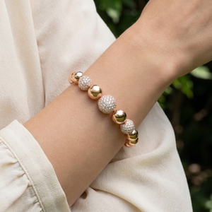 <b>Solid</b> 14k Rose <b>Gold</b> Natural Genuine Diamond Chunky Heavy Ball Bead Open Cuff <b>Bangle</b> Lattice Statement Luxury Fine Jewelry - Product Image 2
