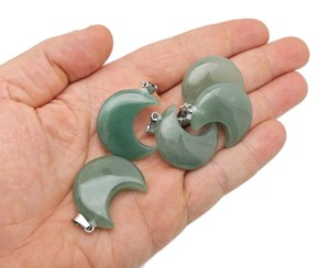 Natural Green Aventurine Crescent <b>Moon</b> Pendant <b>Necklace</b> Handmade Crystal Gemstone <b>Necklace</b> Wholesale Supplier - Product Image 6