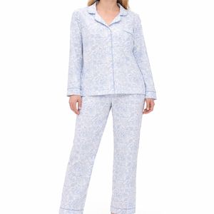Women's Eco-Friendly Soft Pyjama's Set Turtleneck Plaid Print Thermal Breathable Elastic Waist 2-Piece Woven Fabric Sleepwear - Product Image 3