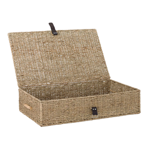 Large Seagrass Underbed Storage Organizer With Lid Bulk, Handwoven Wicker Laundry <b>Hamper</b> <b>Box</b> Manufacturer Vietnam - Product Image 4