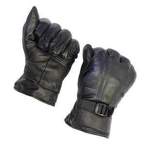 Leather Racing Gloves Full Finger Adjustable Wrist <b>Strap</b> <b>Buckle</b> Closure Windproof Unisex Outdoor Use - Product Image 5