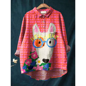 Nueva Blusa Holgada de Manga Larga con Estampado Hawaiano para Mujer, Personalizable - Product Image 2