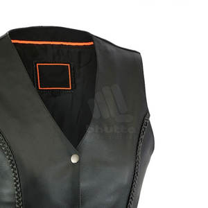 Chaleco de Cuero para Mujer al por Mayor, Personalizado, Resistente al Viento, Ecológico, Transpirable, de Alta Calidad - Product Image 4