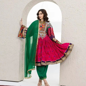 ชุดเดรสยาวสไตล์ชนเผ่ากุจิอัฟกัน งานปักมือแบบดั้งเดิม หลากสี สำหรับผู้หญิง  รับผลิตแบบ OEM ODM - Product Image 1