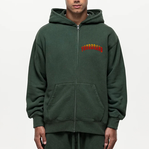 Wholesale Men Graphic Print Heavy Cotton Oversized <b>Zip</b> <b>Up</b> <b>Zip</b> Hoodie Hip Hop Streetwear <b>Jacket</b> Factory Price - Product Image 1