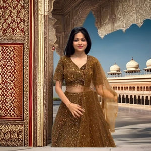 Lehenga choli เสื้อเบลาส์ปักลายสำหรับงานแต่งงานของผู้หญิงอินเดีย - Product Image 1