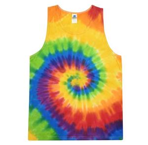 Men's O-<b>Neck</b> <b>Tie</b> Dye Knitted Tank Top Casual Wear Spiral Pattern Multicolor - Product Image 2
