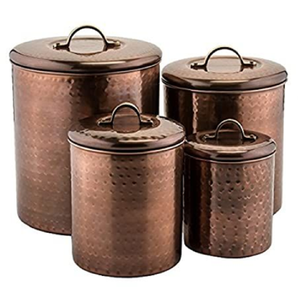 Cinco Elegantes Recipientes Cilíndricos de Cobre con Acabado en Oro Rosa, Altamente Pulidos, Clásicos, Herméticos y que Conservan la Frescura para Almacenamiento en la Despensa - Product Image 3