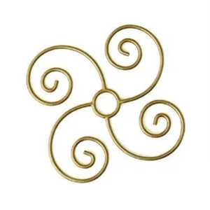 Minimalist Wire Swirl <b>Trivet</b> Gold Brass Metal Hot Pad Heat Resistant Pinwheel Pattern Kitchen Coaster Pot Holder Stand - Product Image 1