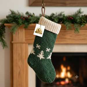 Calcetín Navideño Tejido con Inicial S, Diseño Fair Isle, para Colgar en la Chimenea, Bolsa de Regalo Personalizada para la Familia - Product Image 6